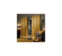 (66" x 72" (168cm x 183cm), Ochre) Luxury Velvet Curtains Ready Made Eyelet Ring Top