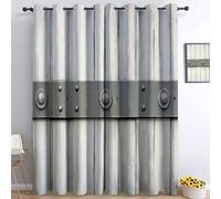 66 x 72 Inch Luxury Blackout Curtains White, Wood Board Metal Rivets Heavyweight Thermal Insulated Curtains, Energy-Saving UV-Blocking Elegant Drapes for Bedroom Living Room Guest Room