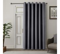 (66" x 84" (168 cm x 213 cm)- 1-Panel, Charcoal) Linen Curtains Thermal Ring Top Ready Made Pair UK