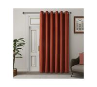 (66" X 84", RUST) 100% Blackout Linen Curtains Thermal Insulated Curtain Pair with Tiebacks