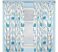66"x72" CURTAINS DISNEY FROZEN OLAF COOL SNOWMAN STARS BLUE WHITE YELLOW ZIGZAG