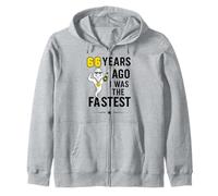 66 Years Ago I was The Fastest Funny 66th Birthday Tee Zip Hoodie