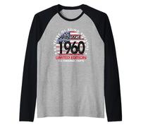 66 Years Old Vintage 1960 Ltd Edition 66th Birthday America Raglan Baseball Tee