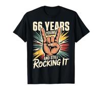 66 Years Young and Still Rocking It 66th Birthday Funny T-Shirt
