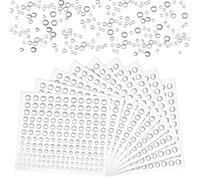660 Pieces Clear Dewdrop Water Droplets Embellishments Self-Adhesive Round Clear Dew Drop Simulation Resin Water Beads for DIY Scrapbooking Crafts Card Making Decor Accessories