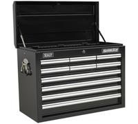 660 x 315 x 485mm BLACK 10 Drawer Topchest Tool Chest Lockable Storage Cabinet