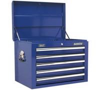 660 x 435 x 490mm BLUE 5 Drawer Topchest Tool Chest Storage Unit - High Gloss