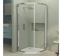 660 x 660mm Quadrant Shower Enclosure with Acrylic Tray Single Sliding Cubicle Door 6mm Safety Tempered Glass Screen