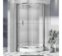 660 x 660mm Quadrant Shower Enclosure with High Rise Tray Single Sliding Cubicle Door 6mm Safety Tempered Glass Screen