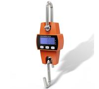 660lb/300kg Digital Hanging Scale, Heavy-Duty Cast Aluminum Handheld Weigher with Metal Hooks for Luggage, Packages & Hoyer Lifts (Orange)