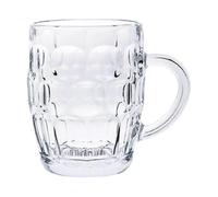 (660ml, One size) Classic Beer Pint Style Mugs Glass Pot Old Pub Bar Style Tankard Handle Stein Dimple