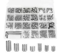 660Pcs M2.5-M8 Stainless Steel Hex Allen Grub Screw Socket Flat Point Set With 6pcs Wrench Assortment Kit Internal Hex Drive Cup-Point