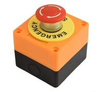 660V 10A DPST Latching Mushroom Push Button Switch Red Actuator for Electromagnetic Starter Relay and Contactor Control