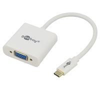 Goobay 66260 USB-C to VGA Monitor Connector Adapter, White