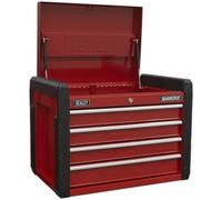663 x 431 x 447mm RED 4 Drawer Topchest Tool Chest Storage Unit - Heavy Duty