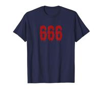 666 Halloween | Costume Satan Devil Beast T-Shirt, Men, Navy Blue, Medium