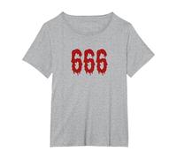 666 Halloween | Costume Satan Devil Beast T-Shirt, Women's Plus, Heather Grey, 2X