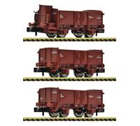 6660034 Fleischmann FS Set 3 Open Cars Type L 1 With Brake Man's Cabin Sca. N
