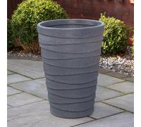 66cm Tall Round Trojan Garden Plant Pot Planter in Grey