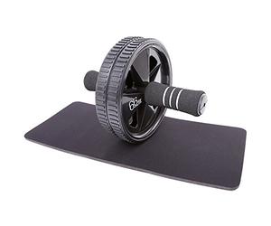 66Fit Ab Roller Wheel & Knee Pad - Abs Core Abdominal Workout Fitness Exerciser, Ideal for Core Training, Home and Gym Workout, Black