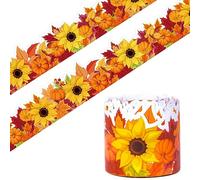 66ft Fall Bulletin Board Borders Sunflower Maple Leaves Pumpkins Theme Border Trim for School Classroom Blackboard Office Chalkboard Autumn Themed Party Thanksgiving Decoration Wall Decor