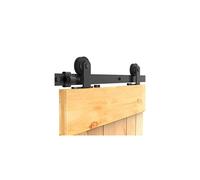 66FT201cm Sliding Door Track Kit CCJH Internal Barn Sliding Wood Doors Rail T Mount Hangers Black for Single Door