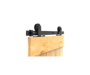 66FT201cm Sliding Door Track Kit CCJH Internal Barn Sliding Wood Doors Rail T Mount Hangers Black for Single Door