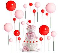 66pcs Balloon Cake Topper Set Mini Ball Round Pearl DIY Cake Inserts