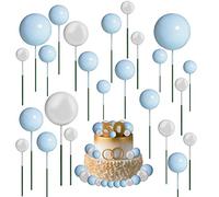 66pcs Balloon Cake Topper Set Mini Ball Round Pearl DIY Cake Inserts