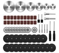66Pcs Cutting Wheel Set for Dremel Rotary Tool 20Pcs Resin Cutting Discs 6Pcs HSS Circular Saw Blades 10Pcs 545 22mm Diamond Cutting Wheels 20Pcs Sanding Drum 8Pcs Shank and 2Pcs Screwdrivers