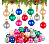 66PCS Mini Christmas Balls Ornaments Multicoloured Christmas Tree Baubles | 15mm Shatterproof Small, Glitter Ball, Xmas Tree Decorations, Hanging Pendant for Xmas Gifts Holiday Party Decor
