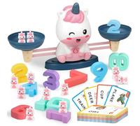 66PCS Unicorn Balance Math Toy, STEM Educational Counting Game for Kids Age 3+, Preschool Learning Scale Toy Gift for Boys & Girls
