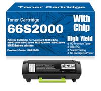 66S2000 Black Compatible Toner Cartridges High Yield for Lexmark MS531dw MS631dw MS632dwe MX532adwe MX632adwe Printers with chip,66S2000-1PC