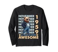 66th Birthday Bear Legends November 1959 66 Years Old Mens Long Sleeve T-Shirt