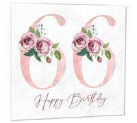 66th Birthday Card for Women - Floral 66th Birthday Cards for 66 year old woman Sixty Six, Sixty Sixth Ladies Nan Grandma Mum Aunt Sister Mom Friend