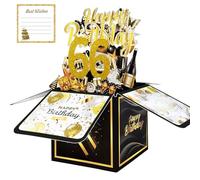 66th Birthday Card with Envelopes for Women Men, Birthday Decorations for Mother Dad, Bday Gift Box for 66 Year Old, Unique Handmade Foldable Celebration 3D Cards for Wife Husband