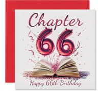 66th Birthday Cards for Women Men - Start of Another Chapter - Happy Birthday Card for 66 Year Old Woman Man Sister Brother Nanny Cousin, 145mm Bday Greeting Cards
