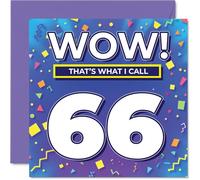 66th Birthday Cards for Women and Men, WOW Thats What I Call