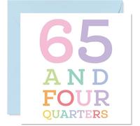 66th Birthday Cards for Women Men - 65 and four quarters - Happy Birthday Card for 66 Year Old Woman Man Sister Brother Nanny Cousin, 145mm Bday Greeting Cards