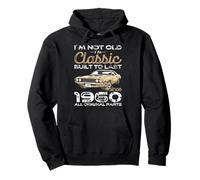 66th birthday gift man vintage 1960 not old classic car fun Pullover Hoodie