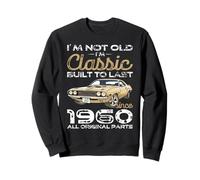 66th birthday gift man vintage 1960 not old classic car fun Sweatshirt
