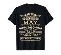 66th Birthday Vintage Tee For Legends Born In May 1960 T-Shirt