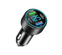 66W Car Charger Adapter, 4 Port Metal Cigarette Lighter USB Charger with QC3.0 & PD30W Fast Charging, Car Cigarette Lighter USB Socket with LED Voltmeter for iPhone16/15/14/13/12, Samsung Galaxy, iPad