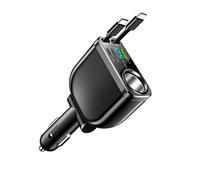 66W Retractable Car Chargers 3 Port Simultaneous Charging Intelligent Power for Travel and Commuting Car Chargers