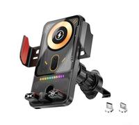 66W Smart Car Phone Holder with 15W Wireless Charging, 116mm Compact Design, Automatic Clamping Induction, Magnetic Fast Charging, for Driving & Travel(Black)