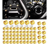 66X Motorcycle Engine Bolt Topper Caps Cover Compatible with for Harley Touring Road Street Glide Twin Cam (Gold)