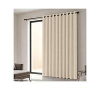 (66x84 in (167x213 cm), Cream)-Single Panel Blackout Eyelet Curtains Pair Luxury Thermal Insulated Ring Top Ready Made Curtains | Free Tieback