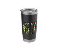 67 African American Pride Style Zigzag Graphic Number Design Stainless Steel Insulated Tumbler