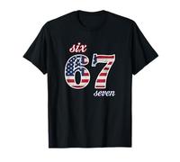 67 American Flag Six Seven Meme Gen Alpha Slang T-Shirt