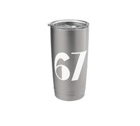 67 Art Deco Number Minimal Geometric Retro Style Design Stainless Steel Insulated Tumbler